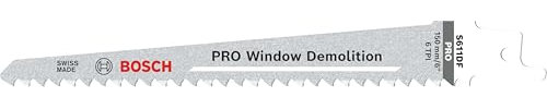 Bosch 5x PRO Window S611DF Demolition Säbelsägeblatt (für Holz mit Nägeln, Aluminium, Länge 150 mm, Professional Zubehör Säbelsäge)
