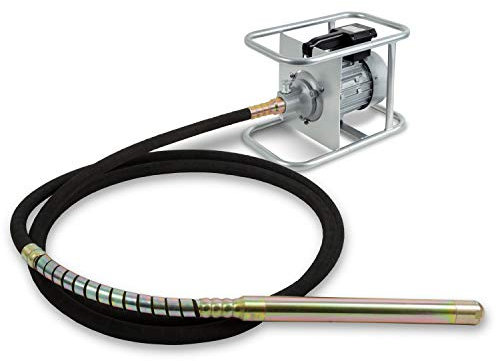 EBERTH Betonrüttler Flaschenrüttler Betonverdichter Elektrisch 1500W, Schlauchlänge 6m, Stahlverstärkte Rüttelflasche mit 45mm Durchmesser, Flexible Welle, Tragegriff, Robuster Metall-Rahmen, 230V