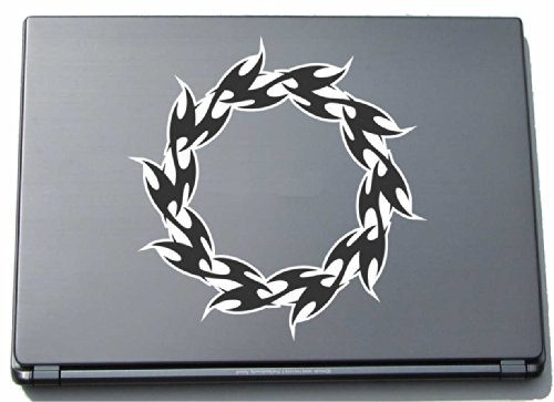 INDIGOS UG Laptop Aufkleber feuerkreis 206mmx210mm - Laptopaufkleber selbstklebend - Notebook - Laptopfolie für Deckel
