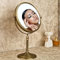 Weare Home Retro runder Spiegel aus Messing , Antike Kosmetikspiegel Zweiseitig 3 Fach Vergrößerung ,360° Drehbar Makeup Schminkspiegel für Zuhause