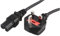 Invero® 2M UK Mains Plug to IEC C15 Notched Kettle Power Cable Lead ideal for PC Monitor Server - 2 Metre Black
