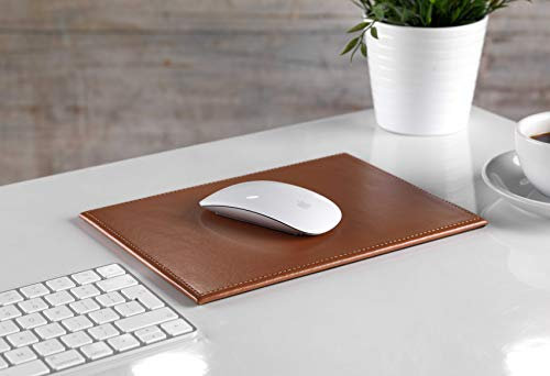 ZALE YARDLEY Mouse Mat, Gaming PC Mouse Pad, Non Slip, Handmade with Leather, 25cm x 19cm x 1cm (Brown)
