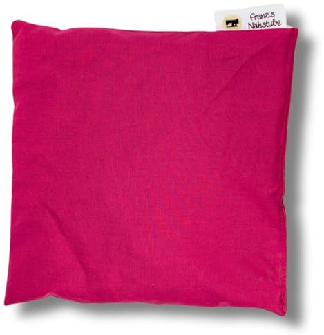 Franzis Nähstube 20x20cm Oreiller en épeautre rose 100% coton I Coussin en graines d'épeautre 20x20 pour micro-ondes I Coussin chauffant, Oreiller en épeautre, Coussin chauffant pour la nuque