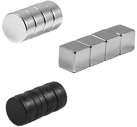 Magnetastico | Glasmagnettafel Magnete Neodym N52 | Extrem Starker Magnet für Glas-Magnetboard | Set Magneten für Magnetwand & Glas-Magnettafel | 12 X Würfelmagnete, Scheibenmagnete & Büromagnete