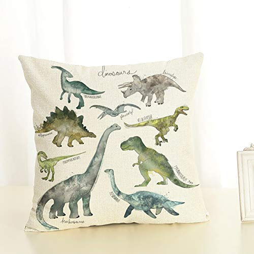 Kissenbezug Dinosaurier Gedruckt Sofa Dekor Kissen Fall Haltbar Kopfkissen-Bezug Dekorative Kuschelkissen-Hülle