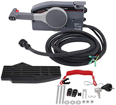 Keenso Barco Fuera de borda Motor de Montaje Lateral Caja de Control Remoto con 10 Pines para 703-48205-16 Caja de Control Remoto Montaje de Consola