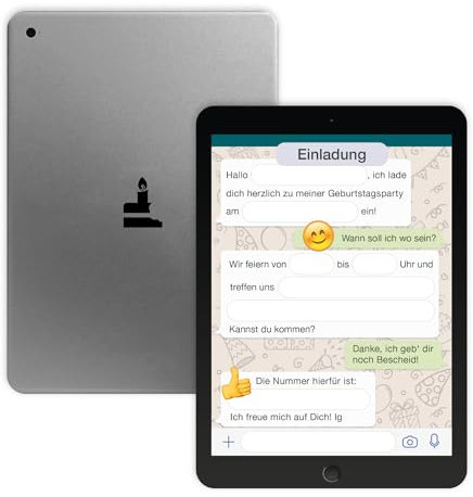 12 Einladungskarten Kindergeburtstag Tablet/Handy, Die Kinder Geburtstagseinladung für Jungen und Mädchen,Geburtstags Karte mit abgerundeten Ecken (12 Einladungskarten ohne Kuvert)