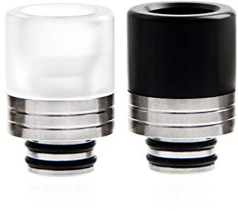 Drip Tip 510 Anschluss Verdampfer Mundstück mit Filtersieb Acryl Driptip Sieb (Schwarz)