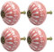sourcing map 4pcs Ceramic Knobs Vintage Knob Drawer Pull Handle Furniture Door Desk Cabinet Cupboard Wardrobe Dresser Decorative Pink