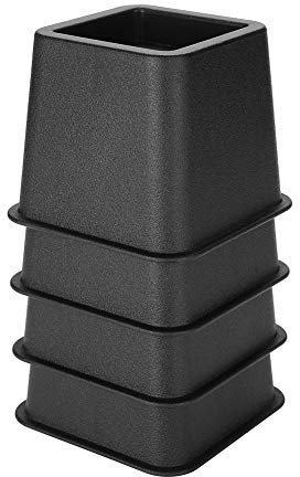 Rehausseur de Lit, Ensemble de Levage de Pieds de Meuble Réglable, Hauteur de 3 Pouces, 4 Pièces, 12 x 9 cm (Noir)