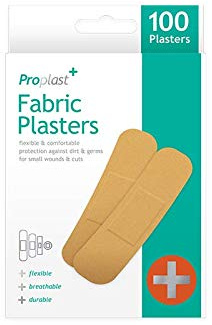 Lot de 100 pansements en tissu de tailles assorties – Adhésif puissant contenant du latex pour une protection sûre, flexible et confortable