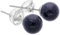 Edelstein Ohrstecker in 925er Silber | Kugel/Perle 6 mm Durchmesser | Ohrringe mit Verschluss (Blaufluss)