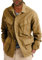Runcati Leichte Safari-Jacke für Herren, Baumwolle, mit Knopfleiste, Outdoor, Militär, Cargo-Oberbekleidung, Braun, XL