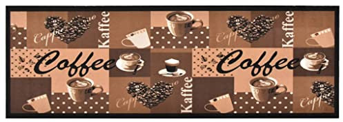 vidaXL Küche Bodenmatte Waschbar rutschfest Fußmatte Läufer Flurteppich Teppich Küchenläufer Teppichläufer Küchenteppich Kaffee Braun 45x150cm
