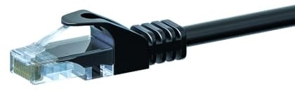 Danicom CAT 5e Netzwerkkabel U/UTP - 15 Meter - Schwarz - CCA, POE, Ethernet, LAN, Patchkabel, Datenkabel, RJ45 - für Serverschränke, Switches, Router, Modems!