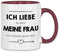wowshirt Tasse Ich liebe es wenn meine Frau mich Eishockey gucken lässt Liebhaber, Farbe:White - Bordeaux