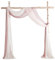 Floroom Vorhangstoff für Hochzeitsbögen, 3 Vorhänge, 6 m, Chiffon-Stoff, Drapierungen, Lauben, Vorhänge, Hochzeitszeremonie, Empfang, Girlande, Dekorationen, Altrosa + Rouge + Weiß