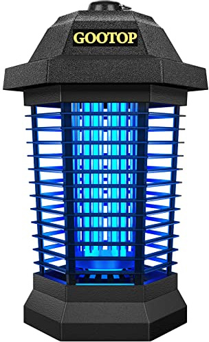 GOOTOP Bug Zapper Outdoor, Mosquito Zapper, 3 Prong Plug in Electric Fly Zapper, Mosquito Killer, Fly Traps, Flying Insects Zapper Indoor Outdoor 90-130V, 4200V, ABS Plastic Outer (Black)