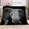 Aolity Kuscheldecke 150x200 cm Elefant Tier Schwarz Decke Camping Kuscheldecke Flanelldecke Weich Wohndecke Sofadecke Decke für Kinder Erwachsene Kuscheldecke Draußen
