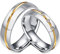 Ayoiow Eheringe für Sie und Ihn, Partnerringe Edelstahl Zweifarbig Graviert Hochzeitsringe Silber Gold Ring Größe Damen Gr. 52 (16.6) & Herren Gr. 65 (20.7)
