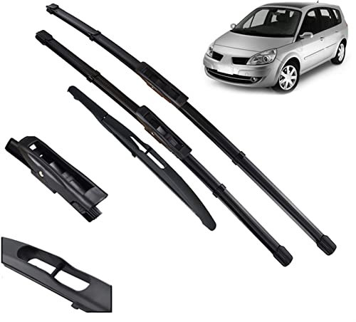 DHWUIASF para Renault para Scenic 2/Grand 2005-2009 Limpiaparabrisas Delantero Trasero Escobillas Parabrisas Delantero 26 22 10