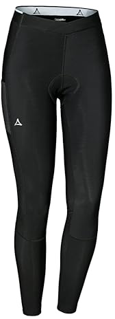Schöffel Damen Skin Pants Warm 4h L, warme, atmungsaktive Radhose mit Polster für optimale Performance, Fahrrad Unterhosen mit bakteriostatischer Silbernitrat-Behandlung gegen Gerüche, Black, 48