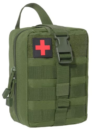 KEESIN Tactical Erste Hilfe Tasche,Taktische Taschen Molle EMT Kleine Pouch Erste Hilfe Set Medizinische Taktische Tasche Medizinische Tasche für Zuhause, Auto, Schule, Camping im Freien(Grün)