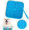 Romon Tapis de Lèche Chien, 20x20cm Tapis Lécher pour Chien avec Spatule Silicone, sans BPA Tapis de Lechage pour Chat avec Ventouse pour Bain, Entraînement, Toilettage (Bleu)