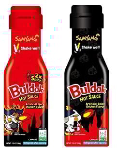 CNMART SY Buldak Hot Chicken Flavour Sauce Set - 1x Hot Chicken Flavour Sauce 200g & 1x Extremely Spicy Hot Chicken Flavour Sauce 200g (Pack of 2)