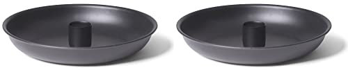 Novaliv Kerzenständer Stabkerzen 2er-Set SCHWARZ Durchmesser 13cm Weihnachten Adventskranz Kerzenteller scandic chic Candle Holder Stabkerzenhalter Dekoschale Tischdeko modern Wohnzimmer
