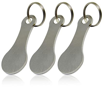 3-teiliger Einkaufswagen-Entferner aus Edelstahl, Abnehmbarer Einkaufswagen-Token, Einkaufswagen-Schlüsselanhänger mit 3-teiligem Karabiner-Einkaufs-Token-Werkzeug für Einkaufswagen