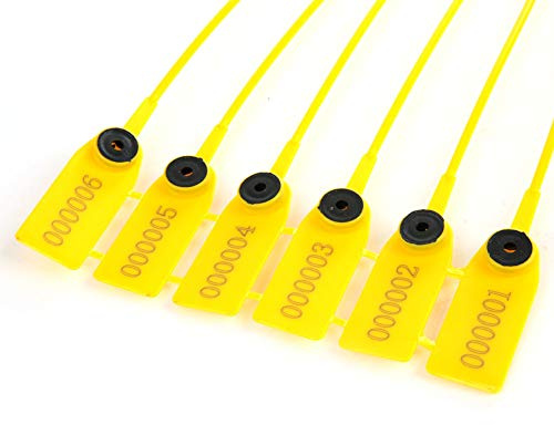 100 Pezzi Giallo Pacchetto Trasporto Camion Sigillo di Sicurezza in Plastica 40 Cm Etichetta Fascette con Numero Etichetta Fascette