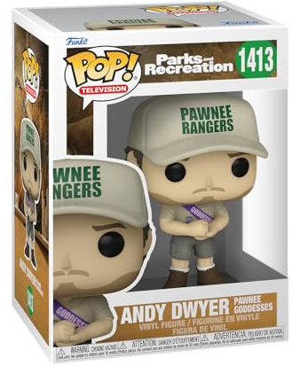 Funko POP! TV: Parks and Recreation - Andy Dwyer with Sash | Official Comedy Merch - Collectable Vinyl Figurine for Shelf Display - Birthday Gift Idea for Fans and Collectors