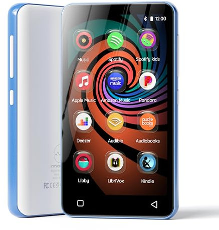 160GB Lettore MP3 con Bluetooth e WiFi, Innioasis lettore MP3 Spotify,Pandora, Amazon Music, Audible, Libby, audiolibri,touch screen da 4 pollici MP3 Lettore Musicale(Blu)