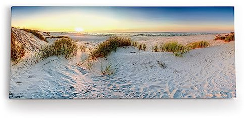 Paul Sinus Wandbild 120x50cm Ostsee Strand Sand Meer Sonnenuntergang Horizont