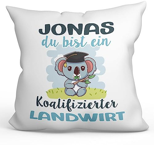 Mugffins Personalisierte Kissen mit Füllung mit Spruch für Landwirt Mann - Auf Deutsch - Koalifizierte Personalisierte - 40 x 40 cm - Individuell Anpassbar Geschenk fue Mitarbeiter