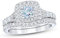 Molioaki Damen Platin überzogenes Silber Brilliant Cut 5A Zirconia Ring Set Schmuck für Braut Hochzeit Band Verlobungsring Trauring Ehering -54
