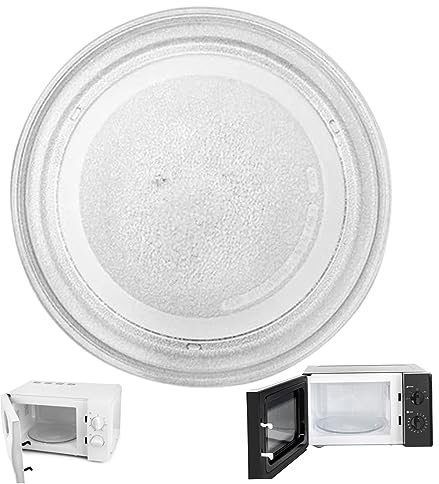 Reemplazo de la Placa de microondas Bandeja de microondas Platos de microondas Placa de microondas Fit Universal-Fit 9.6 Pulgadas Bandeja de microondas de Vidrio Giratorio de 3 Brazos con un anill