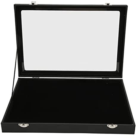 Akozon Pin-Vitrine, Box für Militärische Medaillen-Schmuck-Abzeichen-Sammlung, Schwarz, Transparent, Staubdicht, Schatten