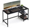 VASAGLE Computer Desk, Office Desk, 140 x 60 x 76 cm, Industrial Style, for Study, Bedroom, Living Room, Ebony Black LWD055B02