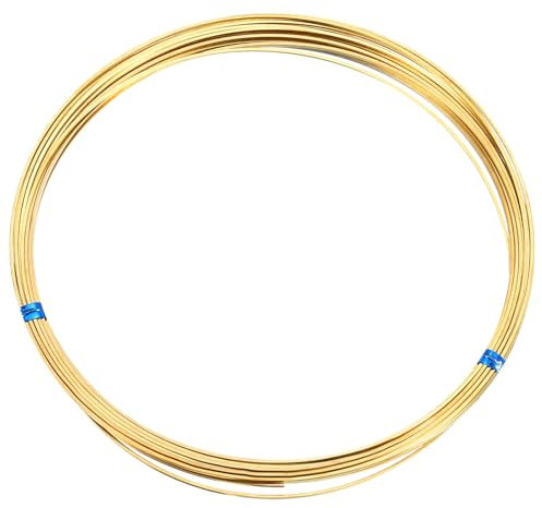 PATIKIL 20 Gauge Brass Square Wire, 0.8mm x 0.8mm, 6m (19.69 Feet), Gold, Unfinished, 1 Roll, For Jewelry Making & Crafting, Part Number: pta231210tt000084eu