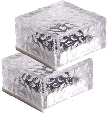 STOBAZA 2st Solar- -Ziegel-licht Eiswürfel Leuchtet Eiswürfelbeleuchtung Im Freien Landschaftslicht Im Freien Urlaub Solar-eiswürfelleuchten Landschaftslichter Draussen Plastik