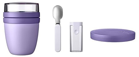 Mepal - Lunchpot Switch Set inkl. Faltbarer Löffel Ellipse - mach aus deinem Lunchpot einen Snackpot - Praktischer Müslibecher - Geeignet für Tiefkühler, Mikrowelle & Spülmachine - Vivid Lilac
