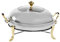 LENDISIY Chafing Dish Rund, Edelstahl Warmhaltebehälter 3L, Warmhaltebehälter für Speisen, Speisenwärmer Wärmebehälter Suppenwärmer für Catering, Buffet und Party