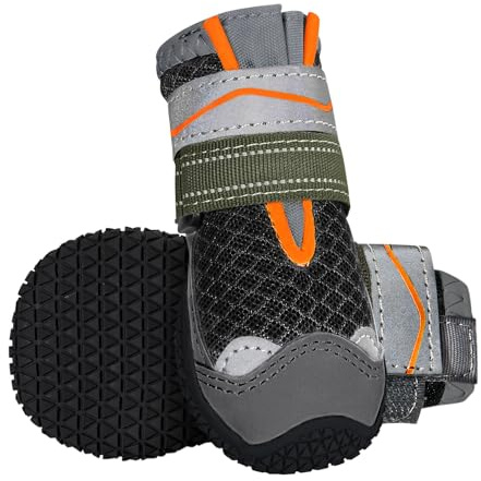 SlowTon Hundeschuhe Pfotenschutz, 2 Stück wasserdichte Hunde Schuhe Outdoor mit Rutschfester Sohle, reflektierendem Klettverschluss Hundestiefel für kleine mittlere große Hunde Winter