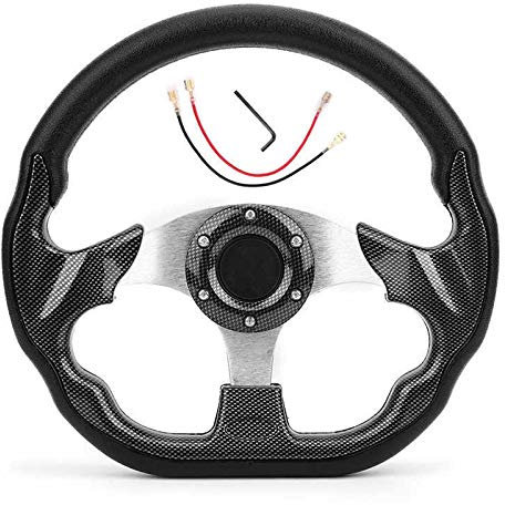 Sport Lenkrad,Sportlenkräder Autozubehör, Autohupen, 320 mm, Universal-Auto-Lenkrad, Kohlefaser-Stil, Racing Drift, mit Hupenknopf-Lenkrad