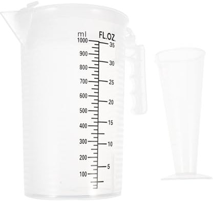 Amosfun Caraffa Graduata 2 Pezzi Misurino In Plastica Brocca Di Miscelazione Graduata Caraffa Trasparente Contenitore Bottiglia Per Chimici Per Piscine Da Prato Fluidi Olio