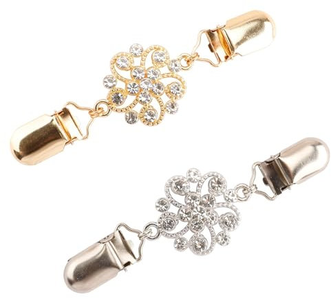 Broche Femme Vetement,Broche Vetement,Broches Et Pins Pour Femme,Broche,Robe Vintage,Broche Aimantée Femme,Broche Femme Vetement Decollete,Cardigan Clip,Pinces À Robe,Waist Clip,Clip Pour Écharpe,2Pcs