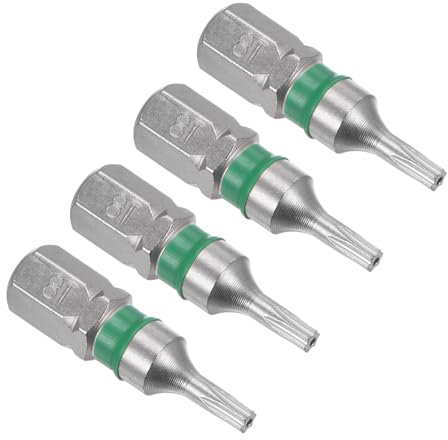 CoCud Punta Cacciavite Torx Magnetiche T8 Lunghezza 25mm 1/4 Attacco Esagonale Acciaio S2 Stella 6 Punti Trapano Avvitatore Antimanomissione - (Applicazioni: per Riparazioni Auto) 4pz