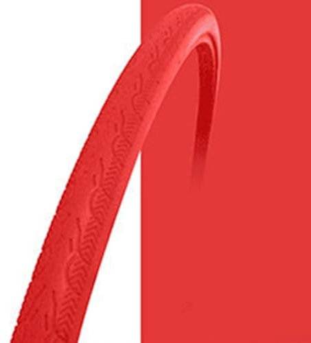 Gettimore Solide Fahrradreifen, 700 x 23 C, Mountainbike-Reifen, Straße, fester Gang, Urban Bike, schlauchloser Vakuum-Reifenschlauch (rot)